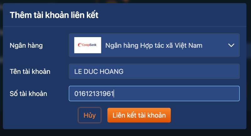 Hướng Dẫn Rút Tiền Alo789 Nhanh Chóng Và Dễ Dàng 2 Liên kết tài khoản ngân hàng với Alo789
